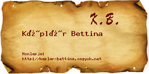 Káplár Bettina névjegykártya