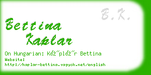 bettina kaplar business card